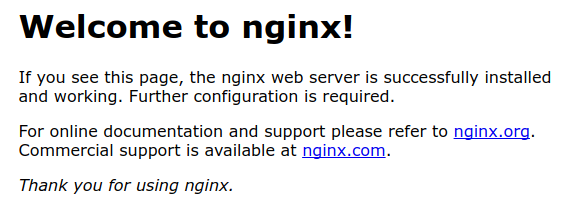 NGINX welcome page NGINX welcome page