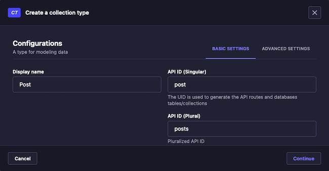 Strapi content builder for a “Post” collection Strapi content builder for a “Post” collection
